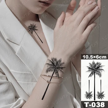 3D Impermeabil Tatuaj Temporar Autocolant Verde Copac Floare Ceas Flash Tatuaj Femeie Coroana Scrisoare Body Art Fals Tatuaj Copil Copii