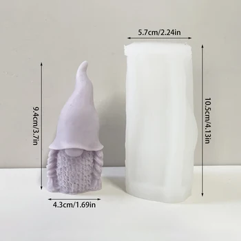 3D fără Chip Bărbos Gnome Lumânare Mucegai DIY Săpun Manual de Gips, Lut Rasina de Artizanat Face Mucegai Silicon Decor Acasă Ornamente