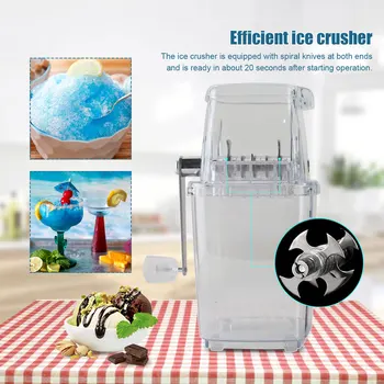 Manual din Otel inoxidabil Ice Crusher Portabil Manivelă Manuală Ice Crusher Pufos Filtru de Noroi pentru Răcire Vara Băuturi
