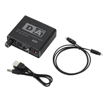 HIFI DAC Amp Digital La Analogic Convertor Audio Decoder 3.5 mm AUX RCA Amplificator Adaptor Toslink Optic Coaxial de Ieșire a DAC 24bit