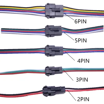 2pin 3pin 4pin 5pin 6pini led conector de sârmă de sex Masculin/de sex feminin JST SM Plug Electronice Conector cablu de Sârmă pentru led Driver CCTV