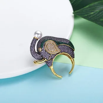 De lux de Zircon Cubic femeie inel Mare Elefant Farmece cristal inele pentru cadou inel de partid de moda Boem Plaja Bijuterii