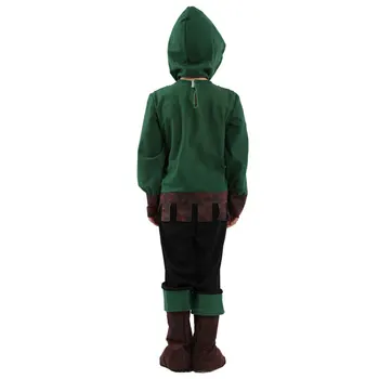 Umorden Copii Copil Medieval Archer Hunter Robin Hood Costum pentru Baieti Carnaval de Halloween Petrecere de Lux Cosplay