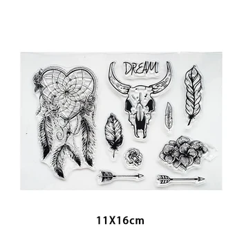 Dreamcatcher și Plante Timbru Clar pentru DIY Scrapbooking Card Zână Transparent de Cauciuc Timbre de a Face Album Foto Meserii Șablon