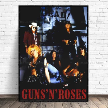Vintage Guns N Roses Trupa Hot Album Poster ' 80, Muzica Rock a Folosi Iluzia Ta Panza Pictura pe Perete Imagini de Artă Amprente Decor Acasă