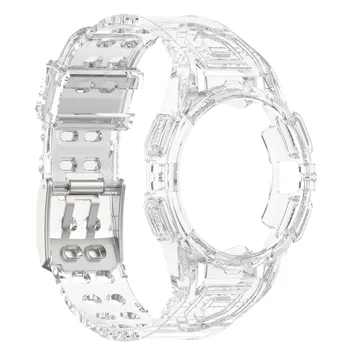 Sport Silicon Transparante Clar Curea + Caz Pentru Samsung Galaxy Watch 4 classic 46mm / Galaxy Watch4 44mm 40mm Trupa Brățară