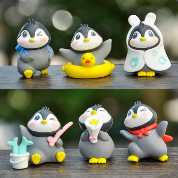 6 Buc de Desene animate Drăguț Pinguin Copil Model Animal Versiunea coreeană de Creație Papusa Micro Peisaj DIY Bonsai Mici Ornamente Cadou