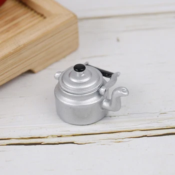 1: 12 Casa Papusa Mini Simulare Aliaj Ceainic Ceainic De Mobilier In Miniatura Jucărie De Bucătărie Consumabile Pentru Casă De Păpuși Decor Accesorii