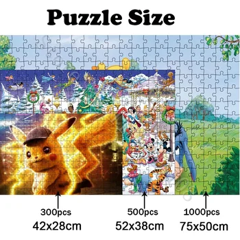 Winnie The Pooh Puzzle Disney Filmul Desene animate Tigger Piglet Imagine 300/500/1000 Piese de Puzzle Puzzle-uri pentru Copii Jucării lucrate Manual