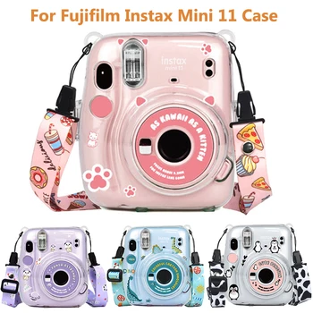 Pentru Fujifilm Instax Mini 11 Camera Transparent Caz de Protecție Geantă de transport se Acoperă cu Curea de Umăr Geanta de Depozitare