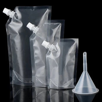 1buc Plastic Transparent Cioc Husă Reutilizabile din Plastic Durabil Pungă Sticla Pentru Lichide Bea Pungă Sigilată de Ambalare Sac Portabil