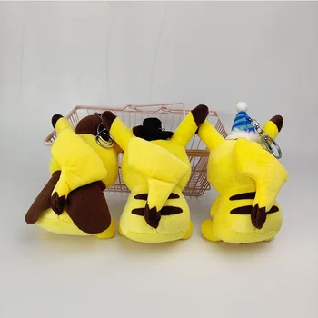 Desene animate Pokemon Buchet Tort Pikachu Pluș Breloc cu Pandantiv Cuplu Rucsac Decor Papusa Mini Drăguț Cadou de Ziua de nastere pentru Copii