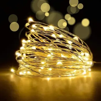 LED Lumini Șir de Sârmă de Cupru Lumini de Basm Vacanță de Crăciun Ghirlanda Pentru Interior Dormitor Acasă Petrecerea de Nunta de Decorare Lampă de Noapte