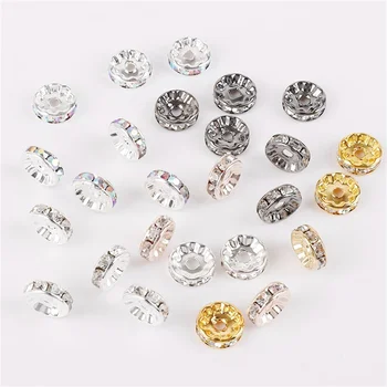 Diy bijuterii cu accesorii lucrate manual, inel cu diamant, șirag de mărgele de distanțare, pline de culoare bratara, inel cu diamant, roata de distanțare, 6/8/10/4mm