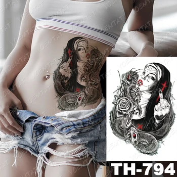 Impermeabil Tatuaj Temporar Autocolante Fluture Craniu Floare Trandafir Arma Flash Tatuaje Feminine Brațul Body Art Fals Maneci Tatuaj De Sex Masculin