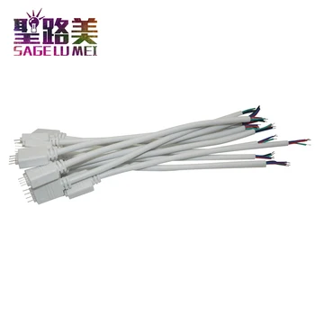Transport gratuit 10buc/lot de sex Masculin Cablu Conector 4 pin Wire 10cm lungime de 5050 3528 RGB Benzi cu Led-uri de iluminat cu led-uri Albe conector