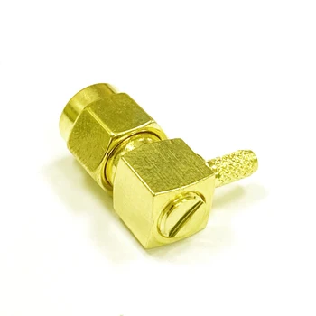 1 buc SMA Male Plug Unghi Drept RF Coaxial Conector cu Sertizare RG174, RG316 LMR100 Cablu Goldplated NOI en-Gros
