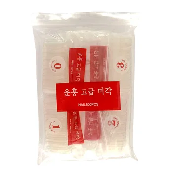 Nail Art Unghii False Foi 500 Coreean Standard Pungi Transparente De Porțelan Alb Natural Culoare Cap Oval Plin De Patch-Uri Unghii False
