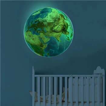 Pământ Luminoase Autocolante de Perete pentru copii Copii Copii Camere Strălucire în Întuneric Autocolant