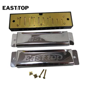 EASTTOP T10-4 10 Gaură de 20 de Tone a Muzicuta Diatonica Capace din Oțel Inoxidabil Majore C În Custom Muzicuta Caz