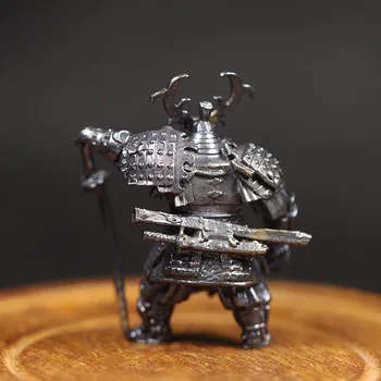 Negru Alamă Japoneză Tokugawa Samurai Figurine Miniaturi Vintage Din Metal Soldați Model Statuia Desktop Jucărie Ornament Decoratiuni