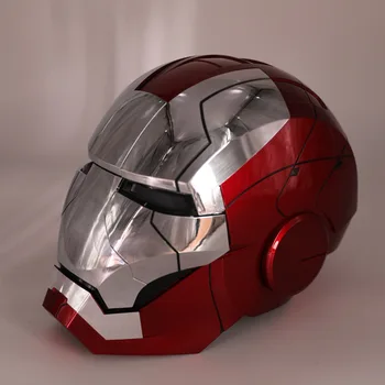 Iron Man Mk5 Electric Casca De 1:1 Portabil De Control Vocal Ochii Cu Lumina Modelul Jucării Pentru Adulți Electric De Acțiune Figura Jucarii