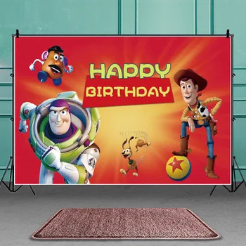 Disney Toy Story Petrecere Fundaluri Cortina Photobooth Fundal Pânză Copii Ziua de nastere Decoratiuni de Perete Fondul Sta