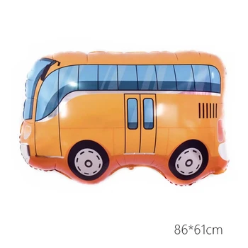 Desene animate Macara, stivuitor, excavator autobuz școlar Balon de Folie camion de construcții Băiat Ziua de nastere Decor Petrecere Copil de Dus Baloane