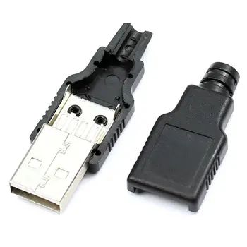 IMC hot Nou 10buc Tip de sex Masculin USB 4 Pini Mufa Conector Negru Cu Capac de Plastic
