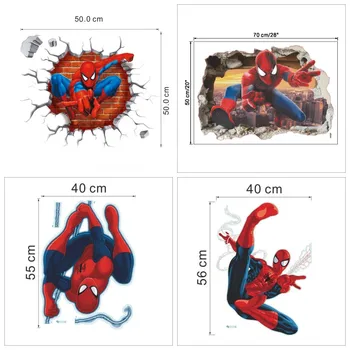Spider Man Autocolante de Perete Pentru Camera Copii Decorațiuni 3d Răzbunătorii Super-Eroi din Pvc de Artă Murală Băieți Decalcomanii Diy Anime Postere de Film