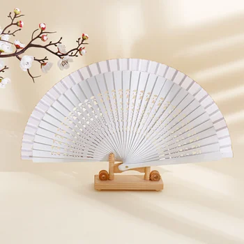 Qipao Hanfu Pliere Bambus Ventilator De Mână De Epocă Roșu Din Lemn Masiv Fan Dans Pătrat Fan Deschidere Și Închidere Lină De Performanță Etapă Fan