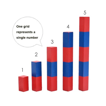 Roșu și Albastru Baruri Montessori Matematica Jocuri pentru Copii de Învățare Resurse Didactice de Învățământ Bloc de Lemn Bord Ocupat de Matematica Jucărie
