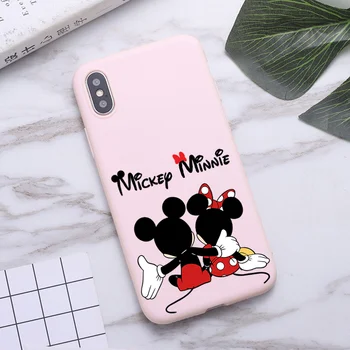 Desene animate drăguț Mouse-ul Mickey si Minnie Caz Telefon din Silicon Moale pentru iphone 13 12 11 Pro Mini XS MAX 8 7 6 Plus X SE 2020 XR acoperi