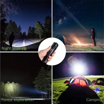 De înaltă Calitate XHP-50 LED-uri Lanterna USB Reîncărcabilă Lanterna 10W Indicator de Zoom Tactice Lumina Felinar Pentru Camping de Vânătoare