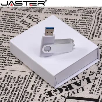 JASTER USB Flash Drive Gratuit LOGO-ul Personalizat Alb Negru Pivotante OTG Cu Cutie USB 2.0 8GB 16GB 32GB 64GB Memorie Stick Cadou de Afaceri