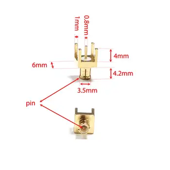 1 BUC MCX Plug de sex Masculin RF Coaxial Conector PCB Montare Direct Goldplated NOI en-Gros de Sudare Terminal