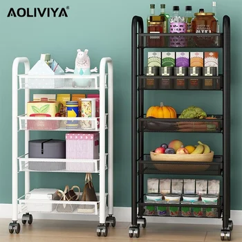 AOLIVIYA Cărucior Bucătărie Raft Podea-la-plafon Multi-strat Dormitor Gustare Raft de Depozitare de Legume Carte de Fructe Organizator