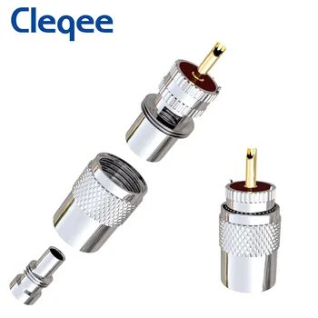 Cleqee 10buc UHF de sex Masculin PL259 Mufă de Lipire Adaptor cu Reductor pentru RG8 RG213 LMR400 Cablu Coaxial, Radio Conector de Antenă