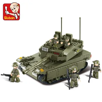 Sluban Bloc Jucării Morden Militare B0305 Tanc Merkava 344PCS Cărămizi Armata Seturi Compatbile Cu Branduri de top