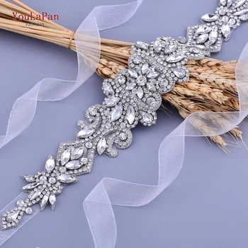 YouLaPan S12-S de Nunta Centura pentru Rochie de Mireasa Ivory Argint cu Diamante Curea pentru Rochie de Mireasa Bijuterii Mireasa Centura Stras Centura