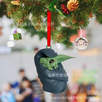 2023 Produs Nou Star Wars Yoda Ornamente De Crăciun Decorare Pom De Crăciun Ornamente Oglinda Retrovizoare Masina Pandantiv
