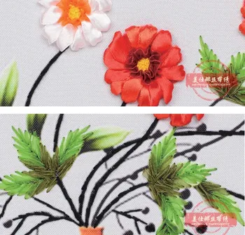 Flori 3D Panglica broderie seturi de pictură artizanat, broderie cerc manual DIY manual de arta de perete poza decor acasă cadou