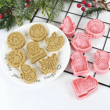 8pc/set Cookie Plastic 3D de Imprimare de Desene animate Mucegai Crăciun Fericit Bucătărie Desert Instrumente Petrecere de Anul Nou DIY Copt Tort Accesorii