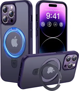 Rezistent la socuri pentru iPhone 14 Pro Max Cazul Magnetic Invizibil Sta MagSafeTranslucent Mat Cazuri pentru iPhone 13 12 Pro Max