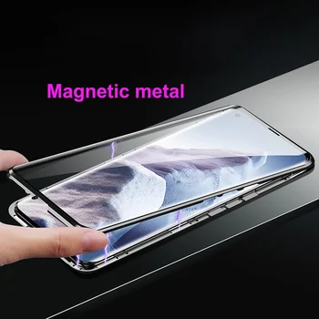 Magnetice de Adsorbție dual side Caz Pentru Xiaomi mi 11 Ultra Metal Cadru Clar Capac Sticla Pentru Xiaomi mi11 Ultra Cazuri