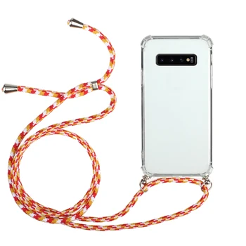 Transparent Moale TPU Caz de Telefon pentru Samsung Galaxy S21, S20 Plus, A42, A52, A71, A51, A70, A32, cu Curea și Curea de Gât