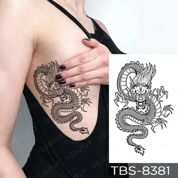 Gotic Sexy Impermeabil Tatuaj Temporar Autocolant Dragon Sarpe Flash Simplu Y2K Tatuaje Body Art Bărbați Femei Brațul de Talie Tatuaj Fals