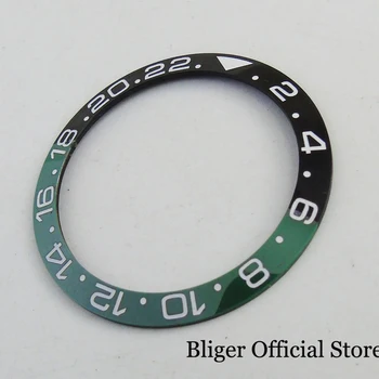 38mm Negru Verde Ceramice Ceas Bezel Inel Introduce Potrivesc 40mm Barbati Ceas Automată