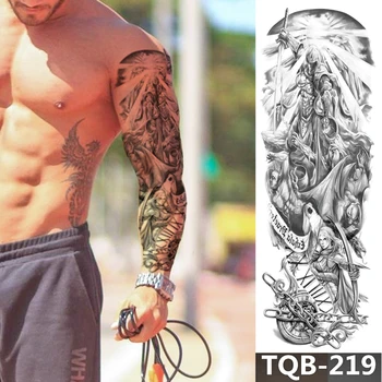 Impermeabil Tatuaj Temporar Autocolant Crow și Lupul Brat Mare Maneci Tatuaj Fals Flash Tatuaje Pentru Barbati Femei
