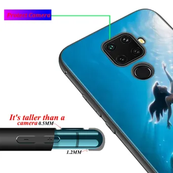 Negru Moale Ariel Mermaid princess Pentru Huawei P Inteligente 2020 2021 Z S Mate 40 RS 30 20 20 X 10 Pro Plus Lite 2019 Caz de Telefon